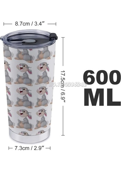 20 Oz Panpan 20 Oz Araba Bardak Seyahat Kahve Kupa Paslanmaz Çelik Bardak Araba Taşınabilir Termal Panpan Sevimli Tavşan Komik (Yurt Dışından) fırsatları