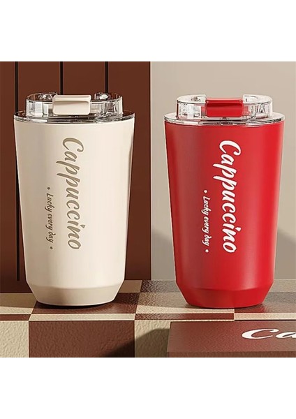 BEIGE-380ML 280ML/380ML Paslanmaz Çelik Kahve Kupa Sızdırmaz Termos Seyahat Termal Termos Yalıtımlı Bardak Süt Çay Su Şişesi (Yurt Dışından)