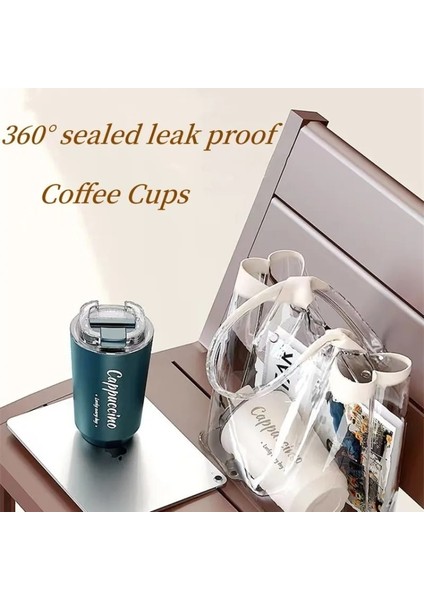 BEIGE-380ML 280ML/380ML Paslanmaz Çelik Kahve Kupa Sızdırmaz Termos Seyahat Termal Termos Yalıtımlı Bardak Süt Çay Su Şişesi (Yurt Dışından)