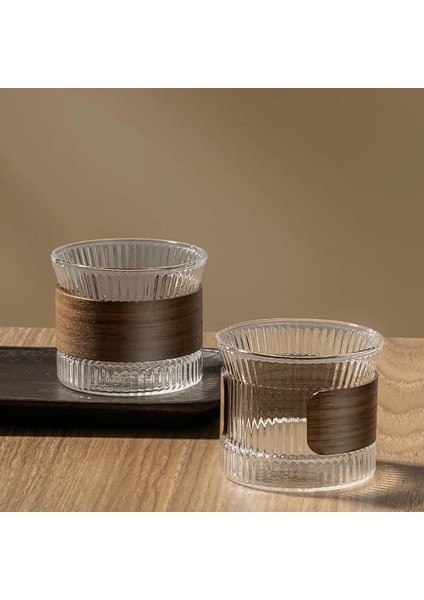 300 ml Hiçbir Halka Kahve Kupaları Gianxi Cam Kahve Kupa Japon Tarzı Ceviz Fincan Kol Şeffaf Kawaii Fincan Coffeeware Güzel Çay Bira Kupaları (Yurt Dışından)
