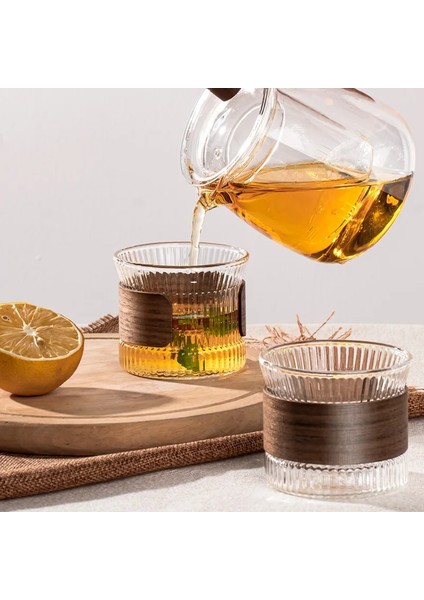 300 ml Hiçbir Halka Kahve Kupaları Gianxi Cam Kahve Kupa Japon Tarzı Ceviz Fincan Kol Şeffaf Kawaii Fincan Coffeeware Güzel Çay Bira Kupaları (Yurt Dışından)