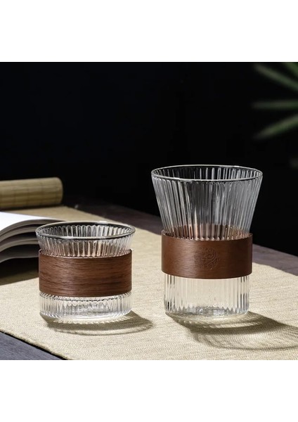 300 ml Hiçbir Halka Kahve Kupaları Gianxi Cam Kahve Kupa Japon Tarzı Ceviz Fincan Kol Şeffaf Kawaii Fincan Coffeeware Güzel Çay Bira Kupaları (Yurt Dışından)