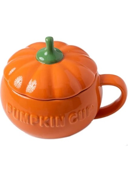 Sadece Balkabağı Fincan 300 ml 300/500 ml Sevimli Karikatür Kabak Seramik Bardak Kahve Kupa Içme Kapaklı Bardak Süt Kupalar Komik Kahvaltı Yulaf Ezmesi Fincan Cadılar Bayramı Hediye (Yurt Dışından)