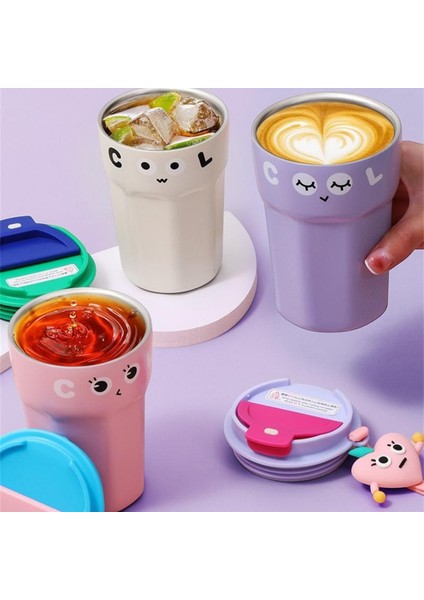 01 420ML 316 Paslanmaz Çelik Kahve Kupa Vakum Bardak Erkek Taşınabilir Araba Eşlik Eden Öğrenciler Yüksek Değerli Sevimli Su Bardağı Coffeeware Mutfak (Yurt Dışından) fiyatları