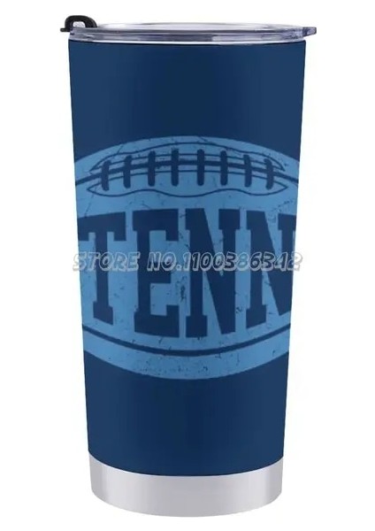 20 Oz Tenn Retro Futbol-Donanma Seyahat Kupa Paslanmaz Çelik 304 Mühürlü Kapaklar Termos Kupalar Seyahat Fincan Tennessee Nashville Oilers Vintage R (Yurt Dışından)