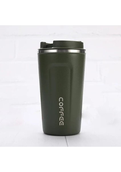 Yeşil 510ML 380/510ML Paslanmaz Çelik Kahve Kupa Sızdırmaz Termos Seyahat Termal Termos Yalıtımlı Bardak Süt Çay Su Şişesi RR2187 (Yurt Dışından)