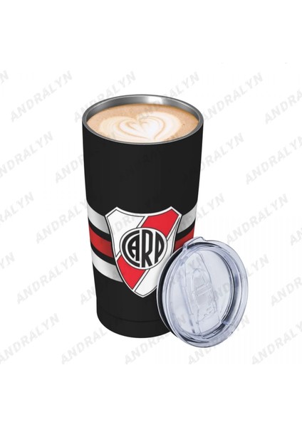 Gökyüzü Mavi 400-600 ml Kalbimin Çizgileri Nehir Plakası Arjantin Paslanmaz Çelik Kahve Kupa Kapaklı Kupa Bira Kupaları Çay Bardağı Metal Bardak (Yurt Dışından)