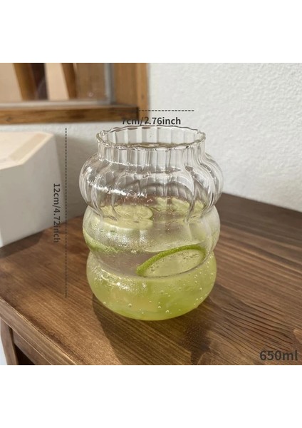Şerit D-650ML 410-865ML 18OZ Cam Kahve Kupaları Süt Kupası Cam Isıya Dayanıklı Içme Bardakları Kahvaltı Fincan Su Bardağı Büyük Kapasiteli Tumbler (Yurt Dışından)