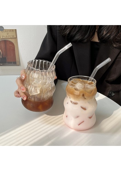 Şerit D-650ML 410-865ML 18OZ Cam Kahve Kupaları Süt Kupası Cam Isıya Dayanıklı Içme Bardakları Kahvaltı Fincan Su Bardağı Büyük Kapasiteli Tumbler (Yurt Dışından) fırsatları