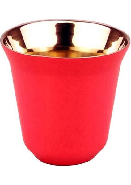 Gül Kırmızı Fincan Kahve Kupa Paslanmaz Çelik Sevimli Çift Duvar 80 ml Espresso Yalıtım Nespresso Pixie Kahve Kapsül Şekli Termo Kahve Kupaları (Yurt Dışından)