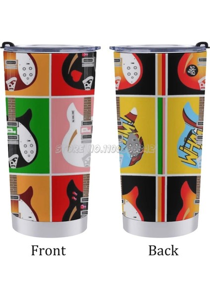 20 Oz Reçel Gitar Seyahat Kahve Kupa 20 Oz Araba Bardak Çay Kahve Su Kupa Mühür Kapaklı Gitar Mod Brit Pop Pop Art (Yurt Dışından)