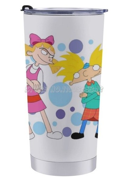 20 Oz Seyahat Kupa Buz Bardağı 304 Paslanmaz Çelik Vakum Yalıtımlı Araba Bardak Kahve Kupa 90 S Çocuklar Illiona Karikatür (Yurt Dışından)