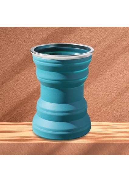 Gri Göl Mavisi 320ML Katlanabilir Seyahat Yıkama Ağız Bardağı Silikon Taşınabilir Seyahat Içme Suyu Bardakları Iş Gezileri Yürüyüş Kamp Için Drinkware (Yurt Dışından) fiyatları