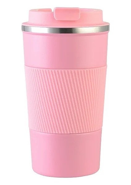 Pembe B 380ML 380/510ML Paslanmaz Çelik Vakum Kahve Fincanı Moda ve Yalıtımlı Bardak Yaratıcı Taşınabilir Arabaya Monte Su Bardağı (Yurt Dışından)
