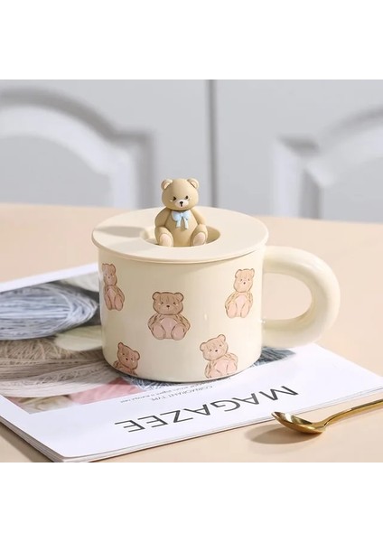 C Yeni Sevimli Karikatür Ayı Kupa Kahve Kulplu Fincan Ev Su Bardağı Yaratıcı Kahvaltı Yulaf Ezmesi Süt Fincan Öğleden Sonra Çay Malzemeleri (Yurt Dışından)