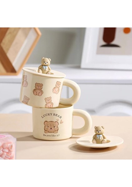 C Yeni Sevimli Karikatür Ayı Kupa Kahve Kulplu Fincan Ev Su Bardağı Yaratıcı Kahvaltı Yulaf Ezmesi Süt Fincan Öğleden Sonra Çay Malzemeleri (Yurt Dışından) indirimleri
