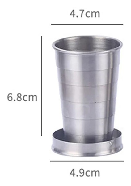 S-75ML Taşınabilir Paslanmaz Çelik Katlanabilir Bardak 75ML/150ML/250ML Açık Seyahat Katlanabilir Kahve Kupa Teleskopik Yürüyüş Kamp Su (Yurt Dışından)