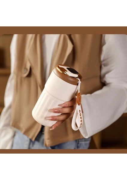 Kırmızı 400-600 ml 1 Adet 316 Dikişsiz Astar Paslanmaz Çelik Kahve Kupa Akıllı LED Sıcaklık Göstergesi Ekranı, 450 ml Taşınabilir Sızdırmaz Kahve Fincanı (Yurt Dışından)