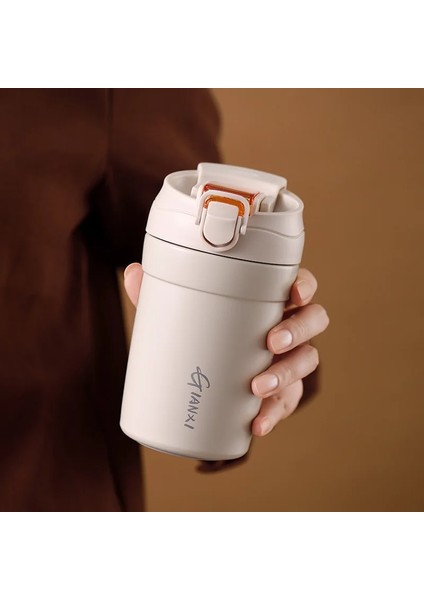 Pembe ve Etiket Paracıty Paslanmaz Çelik Kahve Fincanı 380 ml Plastik Termos Kupa Sızdırmaz Termos Seyahat Termal Etiket Fincan Kahve Seti (Yurt Dışından)