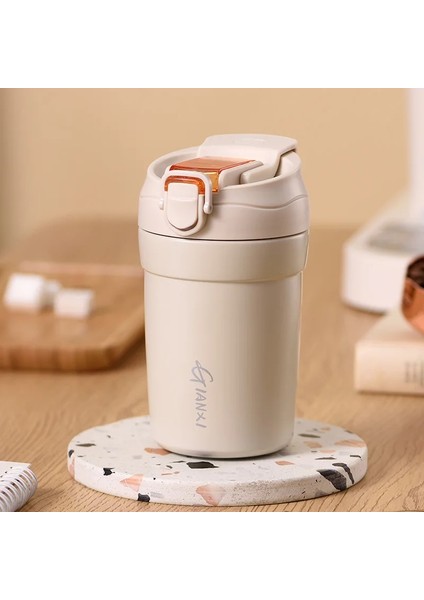 Pembe ve Etiket Paracıty Paslanmaz Çelik Kahve Fincanı 380 ml Plastik Termos Kupa Sızdırmaz Termos Seyahat Termal Etiket Fincan Kahve Seti (Yurt Dışından)