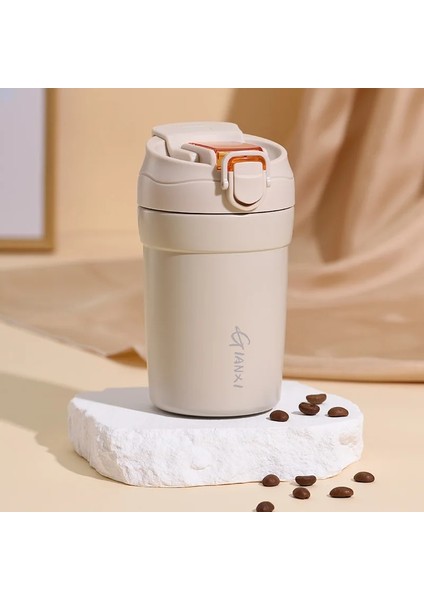 Pembe ve Etiket Paracıty Paslanmaz Çelik Kahve Fincanı 380 ml Plastik Termos Kupa Sızdırmaz Termos Seyahat Termal Etiket Fincan Kahve Seti (Yurt Dışından)
