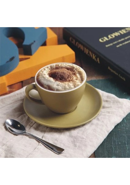 Kahverengi Renk 200 ml 1 Adet Iskandinav Tarzı Mat Kahve Fincanı ve Tabak Seti Seramik Basit Saf Renk Çay Bardağı 200 ml Latte Konsantre Bardak Porselen Hediye (Yurt Dışından)