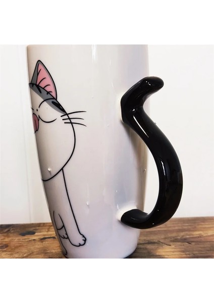 580ML 4 400-600ML Drinkware Kedi Kupa Seramik ve Çömlekçilik Hediyeler Kahve Fincanları Japon Tarzı Özgünlük Sevimli Fincan 1 Adet Seramik Tazas (Yurt Dışından)