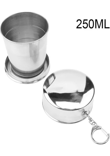 Paslanmaz 250ML Taşınabilir Silikon Katlanır Su Bardağı Açık Isıya Dayanıklı Katlanabilir Kapaklı Kupa Katlanabilir Seyahat Içecek Bardakları Kamp Için (Yurt Dışından)