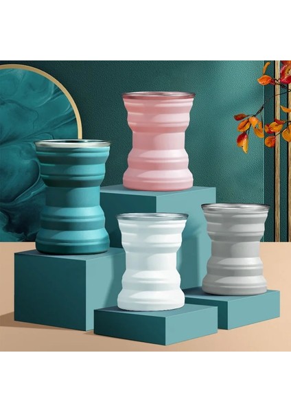 Paslanmaz 250ML Taşınabilir Silikon Katlanır Su Bardağı Açık Isıya Dayanıklı Katlanabilir Kapaklı Kupa Katlanabilir Seyahat Içecek Bardakları Kamp Için (Yurt Dışından) fırsatları