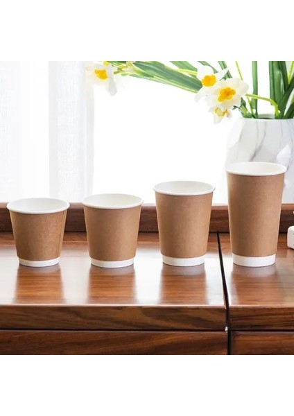 Kahverengi-Siyah Kapak 500 Ml-10 Adet 10 Adet Tek Kullanımlık Kapaklı Kahve Fincanları Kalın Kağıt Bardak Çay Su Copo Çift Katmanlı Vasos Desechables Mutfak Coffeeware Drinkware (Yurt Dışından)