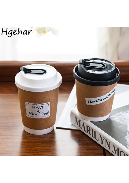 Kahverengi-Siyah Kapak 500 Ml-10 Adet 10 Adet Tek Kullanımlık Kapaklı Kahve Fincanları Kalın Kağıt Bardak Çay Su Copo Çift Katmanlı Vasos Desechables Mutfak Coffeeware Drinkware (Yurt Dışından) fiyatları