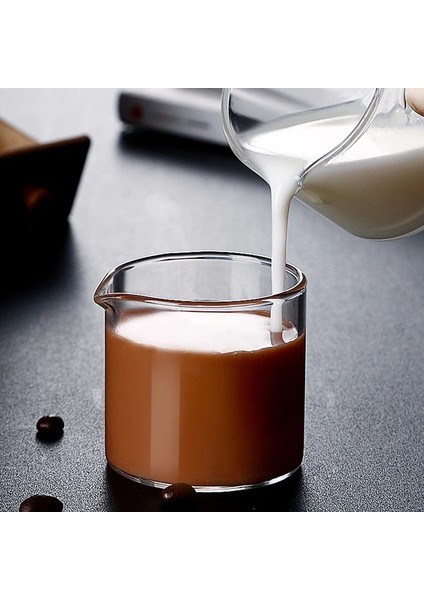 140ML 50/75/100ML Ahşap Saplı Cam Espresso Ölçüm Kabı Çift/tek Ağızlı Süt Kahve Malzemeleri Mutfak Mini Ölçü Kahve Fincanları (Yurt Dışından)