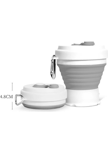 Pembe 350 ml Katlanır Silikon 6 Renk Taşınabilir Silikon Teleskopik Içme Katlanabilir Kahve Fincanı Katlanır Silika Kapaklı Bardak Seyahat (Yurt Dışından)