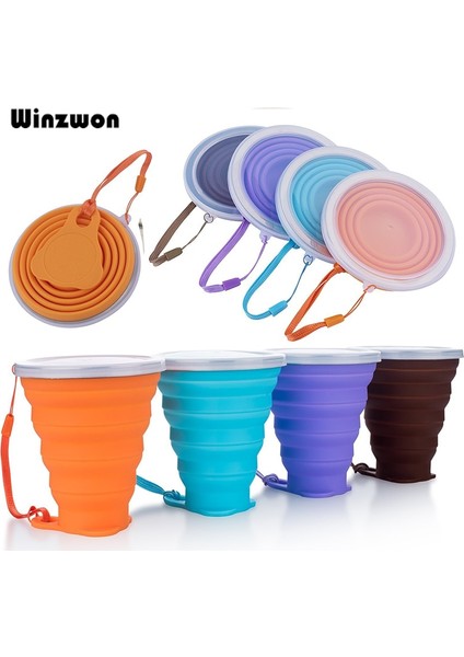 Açık Gri 4 Renk 250ML Silikon Seyahat Fincan Geri Çekilebilir Katlanır Kahve Fincanı Teleskopik Katlanabilir Çay Bardağı Doğa Sporları Turu Su Bardağı (Yurt Dışından)