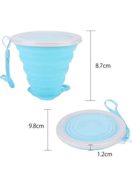 Açık Gri 4 Renk 250ML Silikon Seyahat Fincan Geri Çekilebilir Katlanır Kahve Fincanı Teleskopik Katlanabilir Çay Bardağı Doğa Sporları Turu Su Bardağı (Yurt Dışından)