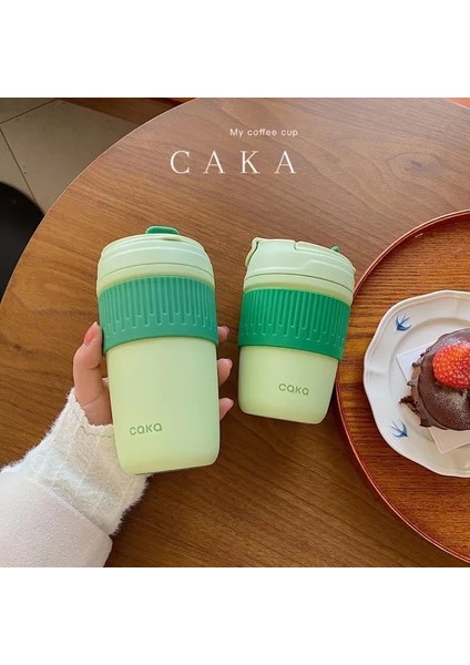 Yeşil 350ML Mijia 350ML/450ML Çift Seramik Kahve Termos Sızdırmaz ve Kaymaz Araba Vakumlu Şişe Seyahat Yalıtım Fincan Su Isıtıcısı (Yurt Dışından)