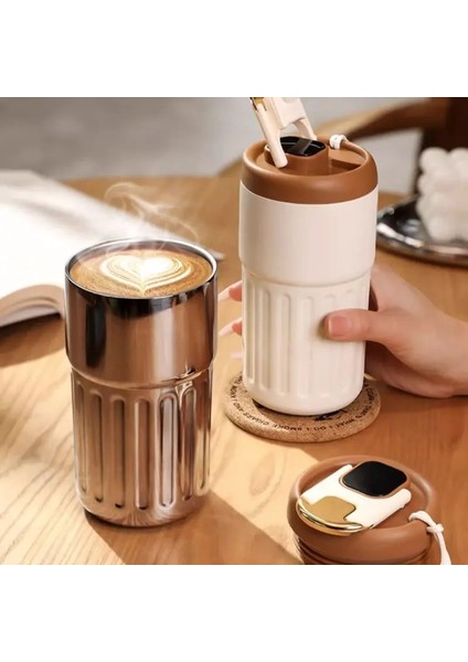 Beyaz Kahve 450 ml Paslanmaz Çelik Kahve Fincanı Akıllı LED Sıcaklık Göstergesi Termos Şişe Kahve Kupa Seyahat Kupa Yalıtımlı Tumbler (Yurt Dışından) fiyatları