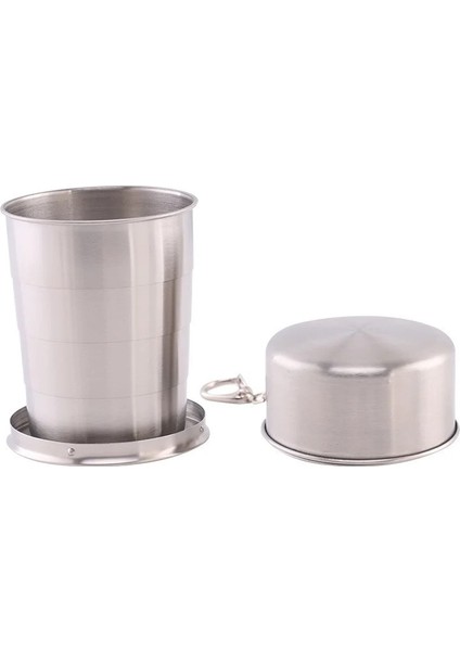 75 ml 75 ML/150 ML/250 ml Paslanmaz Çelik Katlanır Bardak Teleskopik Kupa Çay Için Anahtarlık Handcup ile Taşınabilir Açık Seyahat Kamp (Yurt Dışından) fırsatları