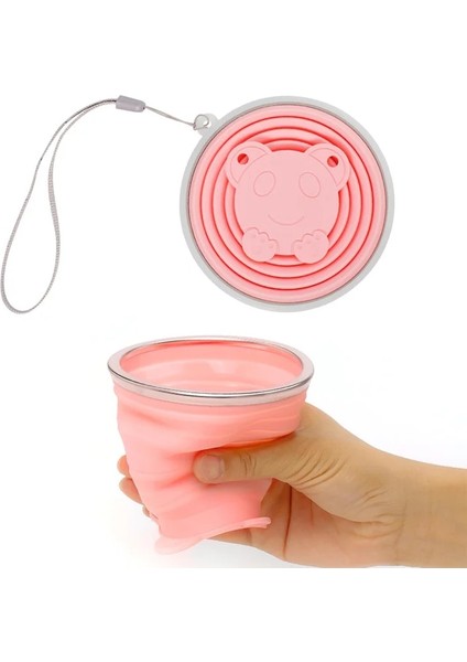 Stil 4 270 ml Toz Geçirmez Kapak Kapak Açık Kahve Fincanları Geri Çekilebilir Seyahat Copa / Paslanmaz Çelik Silikon Katlanır Bardak Kordon ile (Yurt Dışından) fiyatları