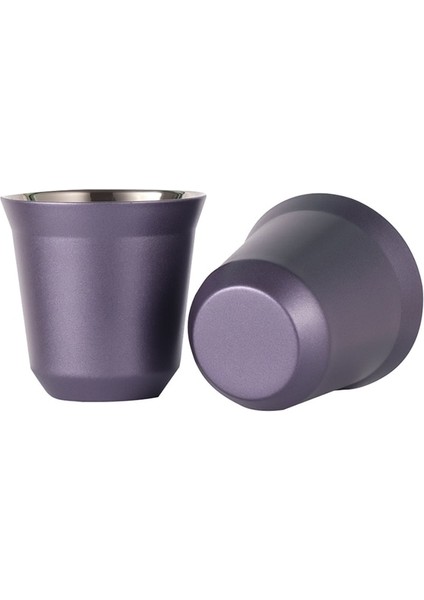 Mor - 2 Adet 160ML 2 Adet Çift Katmanlı Haşlanma Önleyici Paslanmaz Çelik Kahve Fincanı Espresso Fincan Vakum Bardak Toz Alıcı Süt Sürahisi Kahve Coffeeware (Yurt Dışından)