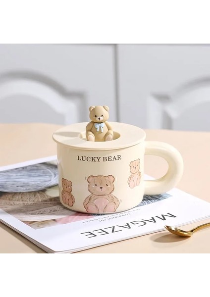 Yeni Sevimli Karikatür Ayı Kupa Kahve Kulplu Fincan Ev Su Bardağı Yaratıcı Kahvaltı Yulaf Ezmesi Süt Fincan Öğleden Sonra Çay Malzemeleri (Yurt Dışından)