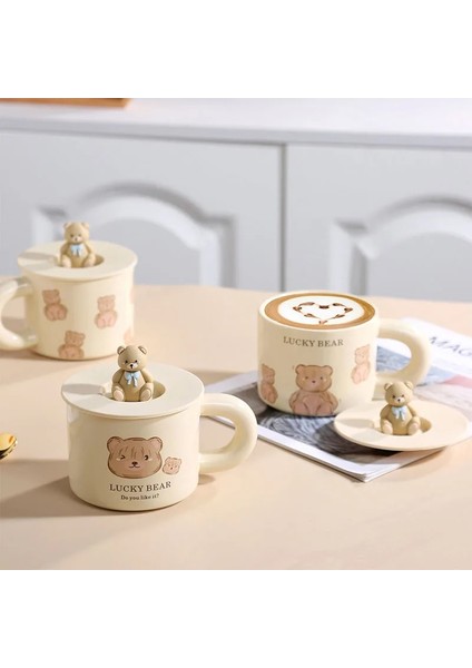 Yeni Sevimli Karikatür Ayı Kupa Kahve Kulplu Fincan Ev Su Bardağı Yaratıcı Kahvaltı Yulaf Ezmesi Süt Fincan Öğleden Sonra Çay Malzemeleri (Yurt Dışından) fiyatları