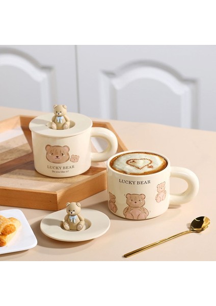 Yeni Sevimli Karikatür Ayı Kupa Kahve Kulplu Fincan Ev Su Bardağı Yaratıcı Kahvaltı Yulaf Ezmesi Süt Fincan Öğleden Sonra Çay Malzemeleri (Yurt Dışından) modelleri