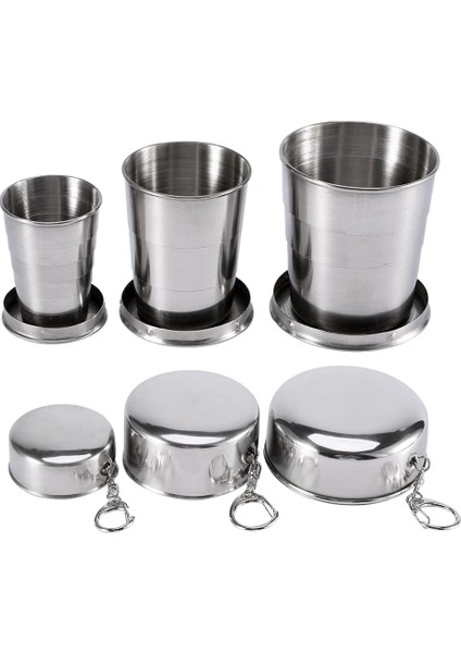 250ML 75ML/150ML/250ML Katlanır Bardak Seyahat Taşınabilir Paslanmaz Çelik Katlanabilir Fincan Kahve Kupa Geri Çekilebilir Kupalar Açık Yürüyüş Kamp (Yurt Dışından) fiyatları