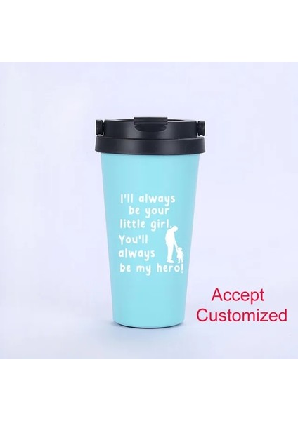 Açık Yeşil Boş Bardak Özel Kişiselleştirilmiş Yalıtımlı Çift Duvar Paslanmaz Çelik Seyahat Kahve Fincanları Monogramlı ve Kazınmış Su Şişesi (Yurt Dışından)