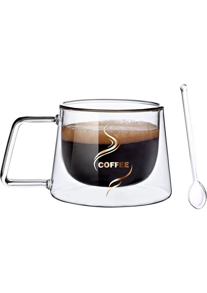 Stil 5 Çift Katmanlı Cam Kahve Fincanı Iskandinav Kupa Şeffaf Tubularis Mezar Çay Seti Therma Espresso Chicaras Aksesuarları Haşlanma (Yurt Dışından)