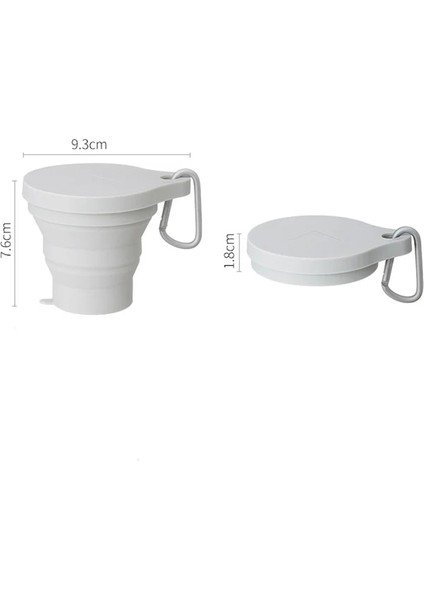 Açık Gri 150ML 150ML Katlanır Bardak Mini Geri Çekilebilir Bardak Silikon Taşınabilir Çay Fincanı Açık Seyahat Kahve Teleskopik Içme Kapaklı Kupa (Yurt Dışından)