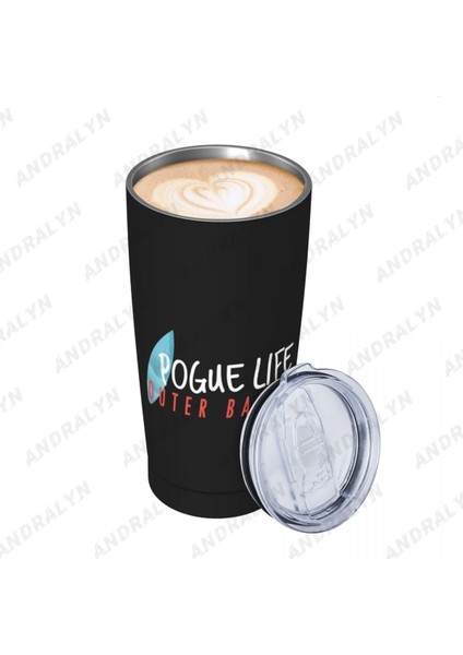 Kırmızı 400-600ML Pogue Life Dış Bankalar Paslanmaz Çelik Kahve Kupa Kapaklı Kupa Bira Kupaları Çay Bardağı Metal Bardak Içecek Saman Seyahat Bardakları (Yurt Dışından) fırsatları