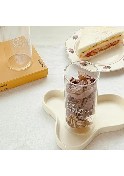 1 Adet Kaşık 350 ml Cam Bardak Bardak Kore Retro Ingilizce Mektup Kahve Kupa Isıya Dayanıklı Cam Temiz Su Şişesi Çay Süt Suyu Su Bardakları (Yurt Dışından)
