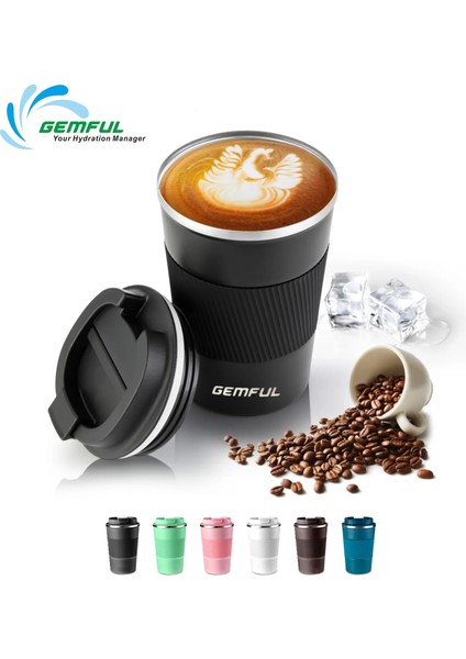 Siyah 380ML 13OZ Gemful 13OZ Yalıtımlı Seyahat Kahve Kupa 380ML Paslanmaz Çelik Vakum Bardak (Yurt Dışından) fiyatları